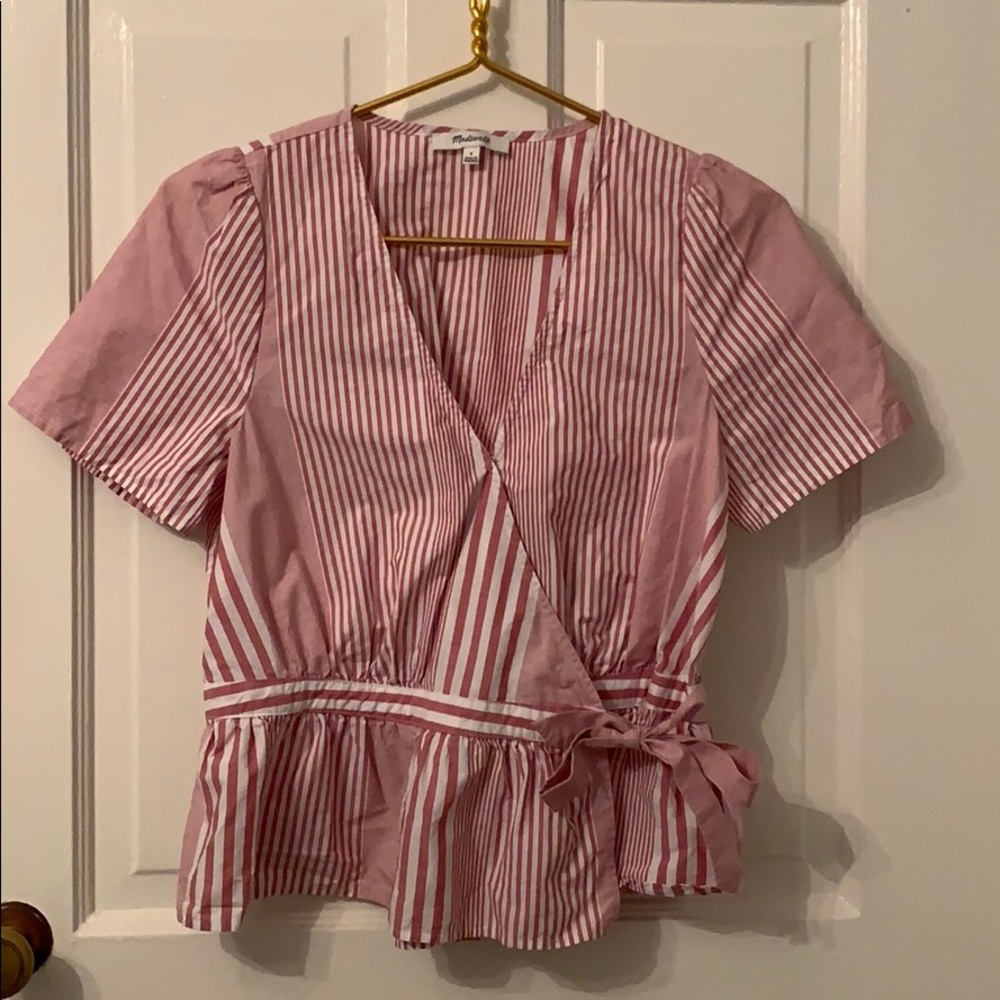 Striped wrap top